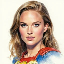 jim lee!!! ink colorised airbrushed gouache sketch by jim lee close up headshot of korean natalie portman as superhero in the style of jim lee, x - men superhero comic book character by jim lee