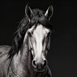 evil horse with a horn, symmetrical, highly detailed, digital art, sharp focus, trending on art station, kentaro miura manga art style