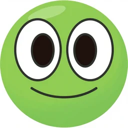 cartoon eyes on green back, vectorial art