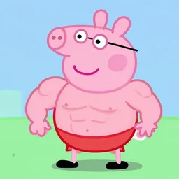 extremely muscular peppa pig