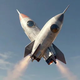 a surreal rocket ship flying in the sky, rendered by simon stalenhag, beeple, environment concept, digital art, unreal engine, wlop, trending on artstation, low level, 4 k uhd image, octane render,