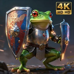 a frog knight, holding up a large shield, battle armor, atmospheric lighting painted intricate volumetric lighting, beautiful, sharp focus, ultra detailed by leesha hannigan, ross tran, thierry doizon, kai carpenter, ignacio fernandez rios, makoto shinkai, sharp, mindblowing, 4 k uhd, 8 k