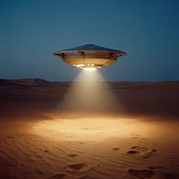 teleportation machine in a desert, light shining from the machine and illuminating the sand by thomas kinkaid