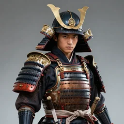 chinese boy wearing samurai armor, very sharp, detailed, high quality, by greg rutkowski, artgerm