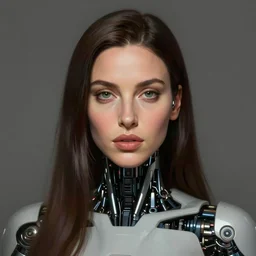 a robot with a monica bellucci face, sci - fi face, elegant, highly detailed, digital painting, artstation, concept art, smooth, sharp focus, illustration, art by artgerm and greg rutkowski and alphonse mucha