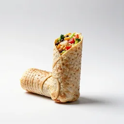 wicker burrito, professional product shot, isolated on a pure white background, centered, entire object in frame, sharp focus, soft studio lighting