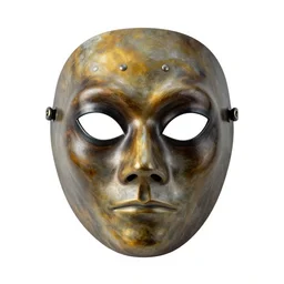 obsidian plague doctor mask, commercial catalog photo, isolated on a pure white background, centered, entire object in frame, sharp focus, soft studio lighting