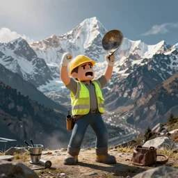 Bob the Builder throwing a tantrum in the Himalayas