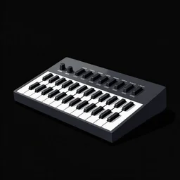 illustration vector art of a midi controller against a fully blank black background, simple, no detail