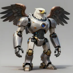 an eagle themed robot, diffuse lighting, fantasy, highly detailed, photorealistic, digital painting, artstation, illustration, concept art, smooth, sharp focus, in the style of tom bagshaw