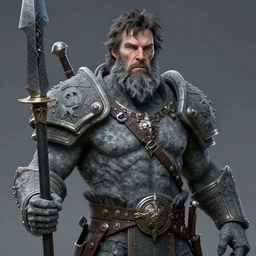 a digital art portrait of benedict cumberbatch as grey stone golem barbarian with warhammer, dnd benedict cumberbatch character concept, 4 k, ultra detail, volumetric lighting, unreal engine, octane render