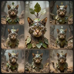 glass collage of lomography shot of a realistic cataphract fierce tree made of leaves, headdress, depth of field, dusty, dramatic light, dystopian environment, intricate, highly detailed, artstation, sharp focus, artgerm, tomasz alen kopera, peter mohrbacher, donato giancola, boris vallejo