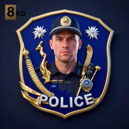 portrait of police logo, 8 k uhd, unreal engine, octane render in the artstyle of finnian macmanus, john park and greg rutkowski