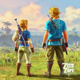 GTA V in the style of Zelda breath of the wild