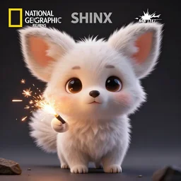 shinx shinx real life shinx studio photo, cute, fluffy, big ears, looking at camera, high quality, electric, award winning photo, national geographic, sparks