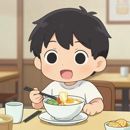 generate a cute teenager anime mascot for food
