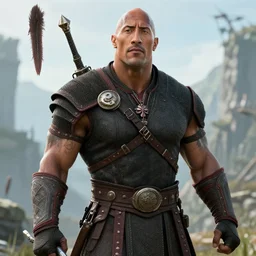 Screenshot of Dwayne The Rock Johnson as a Skyrim NPC