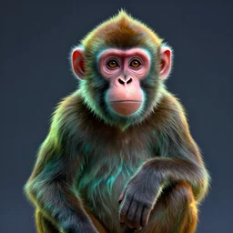glowwave portrait of monkey, au naturel, hyper detailed, digital art, trending in artstation, studio quality, smooth render, unreal engine 5 rendered, octane rendered, art style by klimt and nixeu and ian sprigger and wlop and krenz cushart.
