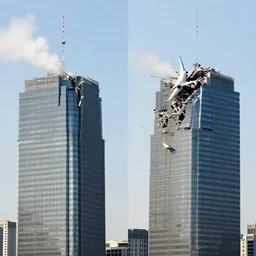 plane crashing two identical tower