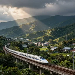 beautiful taichung seen from high speed train, bump mapping
