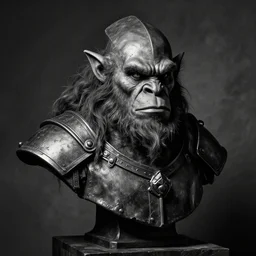 ogre blacksmith portrait half body monochrome hard contrast dramatic kvlt by marco checchetto by peder balke