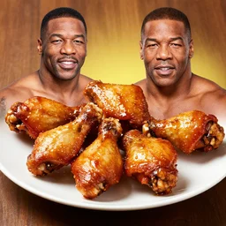 mike tyson chicken wings and drumstick legs.
