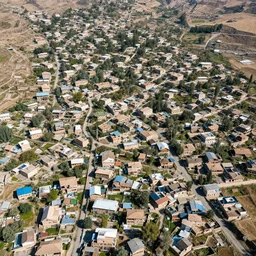 kurdish village photo, birds eye view, high resolution, sharp focus