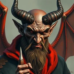 full body portrait of evil viktor orban depicted as the devil, satan, beelzebub, lucifer, with horns and goat hoof, highly detailed, digital painting, watercolor, soviet realism, engraving, artstation, concept art, smooth, sharp focus, vivid grunge, illustration, unreal engine 5, 8 k, art by bilibin and kuvshinov and malevich and