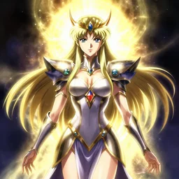 kagney linn karter as a fantasy paladin woman, symmetrical portrait, holy glow, by Yoshitaka Amano, Ruan Jia, Kentaro Miura, Artgerm, 8k
