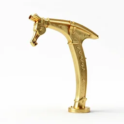 gilded sawhorse, clean 3d render, octane render, isolated on a pure white background, centered, entire object in frame, sharp focus, soft studio lighting