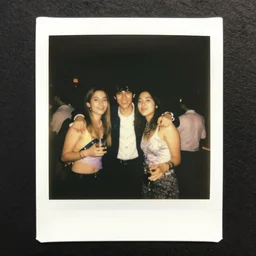 Polaroid of the pop at a frat party