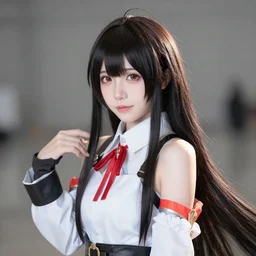 japanese kancolle cosplay, beautiful professional photograph, long hair fringe, 3 5 mm 8 k f 1. 8