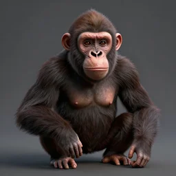 portrait 3 d render of monkey ape simian