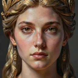 hyperrealistic mixed media painting of beautiful goddess Athena, stunning 3d render inspired art by P. Craig Russell and Barry Windsor-Smith, perfect facial symmetry, dim volumetric lighting, 8k octane beautifully detailed render, post-processing, portrait, extremely hyper-detailed, intricate, epic composition, brown brown brown eyes, realistic eyes, cinematic lighting, masterpiece, trending on artstation, detailed detailed detailed, masterpiece, stunning