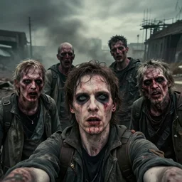 humans last selfie, post apocalyptic, award winning, horror