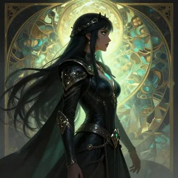 masterpiece side profile, maya ali sorcerer, gloomhaven, overlord, dota concept art, highly detailed, luminescent, cinematic, by ilya kuvshinov, magali villeneuve, jeremy lipkin, michael garmash, rob rey, lawren harris, artgerm, alphonse mucha