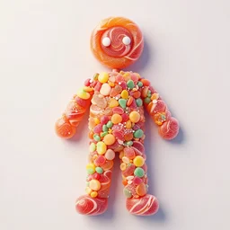 a human made out of candy, digital art