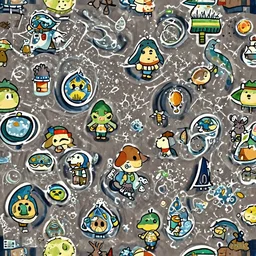 pattern of water - zelda wind waker, ghibli, animal crossing, summer vibe, desktop wallpaper