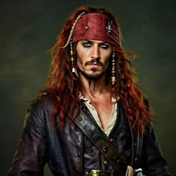 portrait painting of a 3 0 years old rugged masculine muscular male flirtatious pirate winking long long hair soft hair flowing hair crimson hair upper body only chest hair long coat elegant rugged handsome unreal render cinematic lighting art 1 9 2 0 period drama by bussiere rutkowski andreas rocha