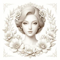 centered beautiful detailed front view portrait of a woman with ornate flowers growing around, ornamentation, flowers, elegant, dark and gothic, full frame, art by kay nielsen and walter crane and gustave klimt, illustration style, watercolor