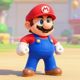 video game still of a very buff super mario