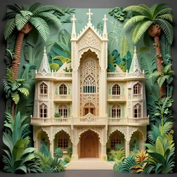 building, jungle!!!!!!, kirigami, dichromatism, paradox, volumetric light, insanely detailed and intricate, hypermaximalist, elegant, ornate, hyper realistic, super detailed, by remedios varo uranga