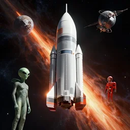 🪐☄🧑🚀🛰🚀👽 by robert mccall, john berkey and ralph mcquarrie, octane, unreal engine, 1 6 k, volumetric light, ray traced lighting