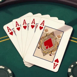 illustration of poker cards on a casino table by alena aenami and annato finnstark
