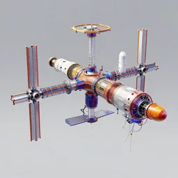 colorful space station designed by mirko reisser ; daim.