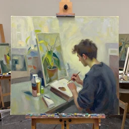 modern oil painting atelier