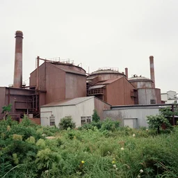 industrial buildings surrounded by undergrowth by clarence holbrook carter