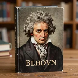a school book photo of beethoven staring.