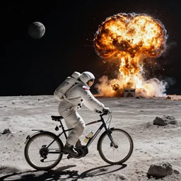 cheese is cycling on the moon and cycles away from a nuclear explosion