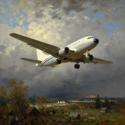 airplane taking off, by hans gude, norwegian romantic nationalism